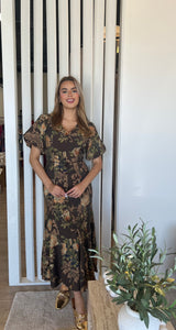 ASTR The Label Lavena Dress- Brown Floral