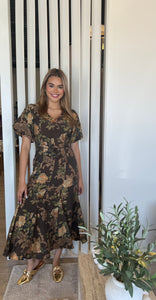 ASTR The Label Lavena Dress- Brown Floral
