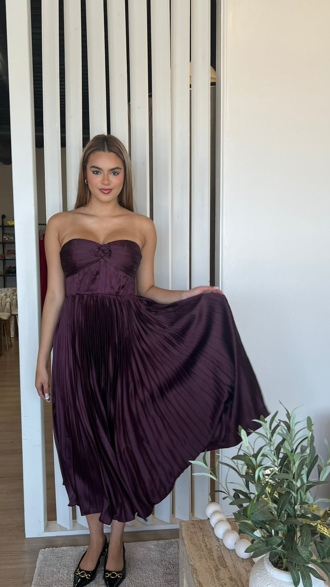 ASTR The Label Ascella Dress- Wine
