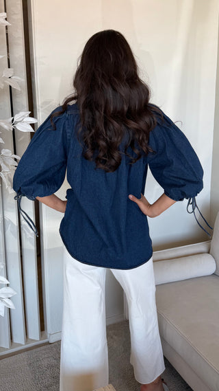 NAVY DENIM TOP