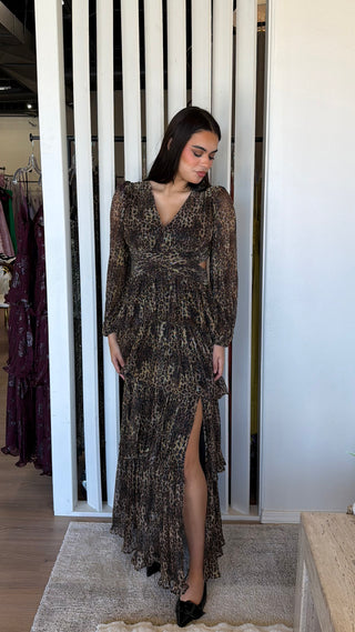 ASTR The Label Anora Dress- Leopard Print