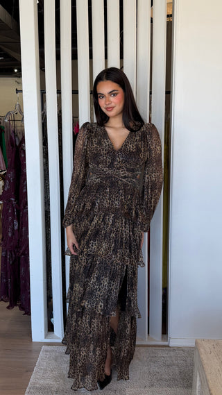 ASTR The Label Anora Dress- Leopard Print