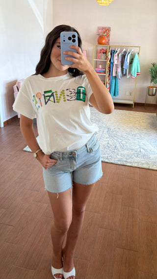 QUEEN OF SPARKLES WHITE TENNIS ICON TEE
