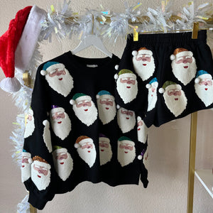 Queen of Sparkles Black Rainbow Scatter Santa Set