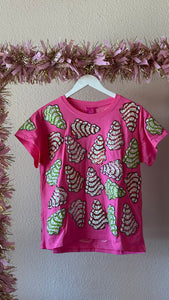 Queen of Sparkles Pink Tree Cookie Tee