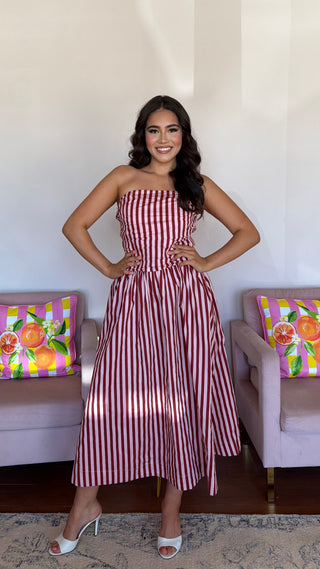 STRIPE TUBE MAXI DRESS