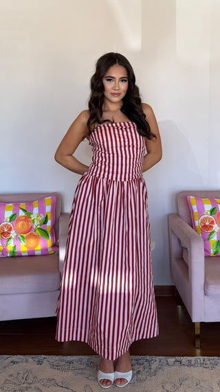 STRIPE TUBE MAXI DRESS