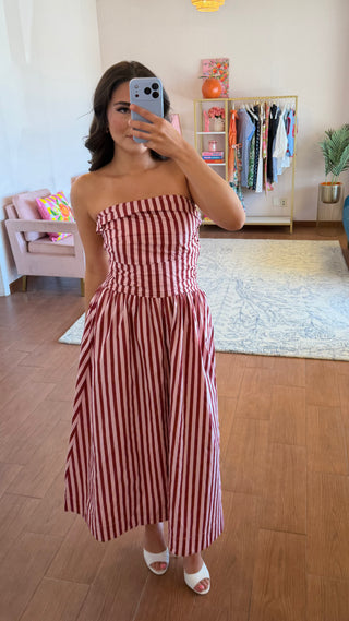 STRIPE TUBE MAXI DRESS