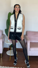 Load image into Gallery viewer, Blair Black &amp; White Button Vest
