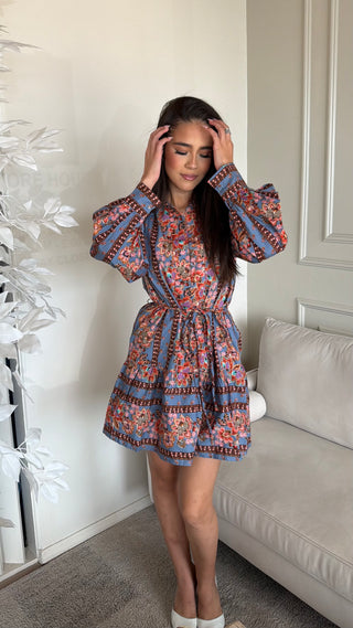 DUSTY BLUE FLORAL DRESS