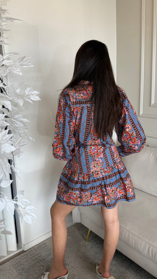DUSTY BLUE FLORAL DRESS