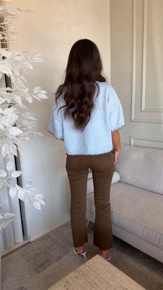 CASHMERE BLUE BROWN SWEATER