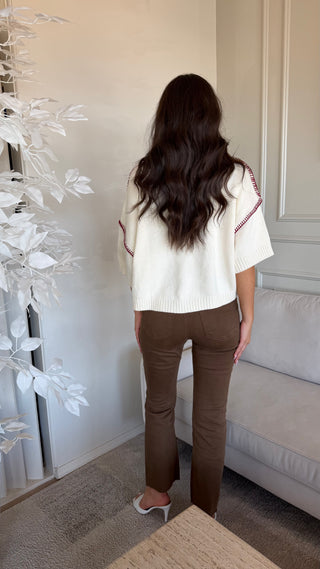IVORY WINE SWEATER