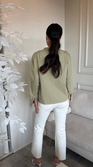 SOFT SAGE EMBROIDERED BLOUSE