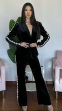 Load image into Gallery viewer, Rhinestone Velour Blazer Set
