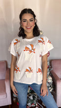 Load image into Gallery viewer, Queen of Sparkles Orange &amp; White Basketball Hoop Tee
