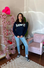 Load image into Gallery viewer, &#39;AMOUR&#39; Navy Knit Sweater
