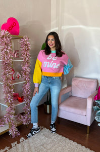 Queen of Sparkles Be Mine Colorblock Sweater