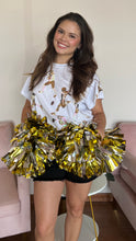 Load image into Gallery viewer, Queen of Sparkles Gold Scatter Football Player Tee
