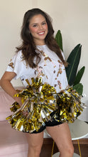 Load image into Gallery viewer, Queen of Sparkles Gold Scatter Football Player Tee
