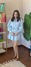 Load image into Gallery viewer, EN SAISON Collared Mini Dress- Sky Blue
