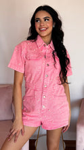Load image into Gallery viewer, Pearl Denim Romper- Pink
