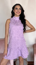 Load image into Gallery viewer, Lavender High Neck Mini Dress
