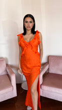 Load image into Gallery viewer, ASTR The Label Sorbae Ruffle Maxi Dress- Orange
