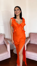 Load image into Gallery viewer, ASTR The Label Sorbae Ruffle Maxi Dress- Orange
