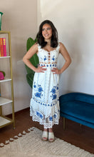 Load image into Gallery viewer, Farm Rio Off-White Richelieu Sunflower Midi Dress
