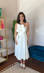 Farm Rio Off-White Garden Midi Dress