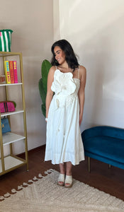 Farm Rio Off-White Garden Midi Dress