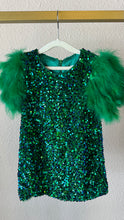 Load image into Gallery viewer, Lola &amp; The Boys Feather Party Dress- Jade
