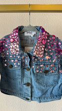 Load image into Gallery viewer, Lola &amp; The Boys Sparkle Queen Gem Denim Jacket
