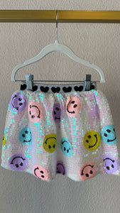 Lola & The Boys Rainbow Emoji Sequin Skirt