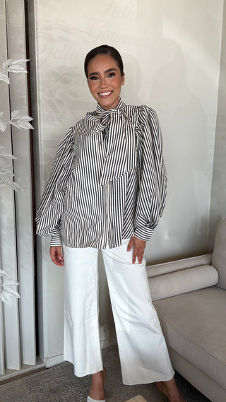 TIE NECK BUTTON DOWN SHIRT