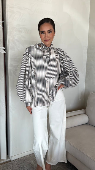 TIE NECK BUTTON DOWN SHIRT