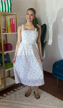 Load image into Gallery viewer, Checkered Cherries Midi Dress
