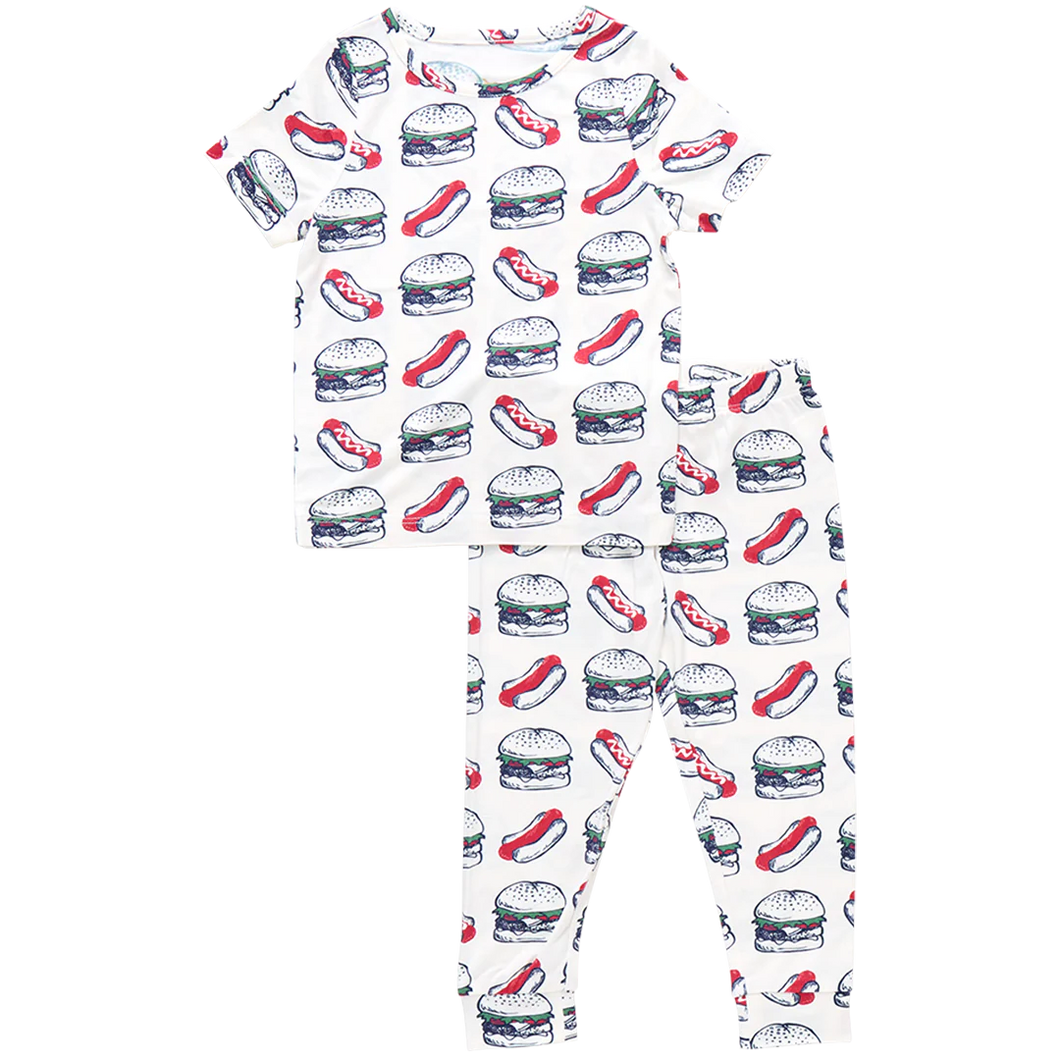 Pink Chicken Hamburger Hot PJ Set