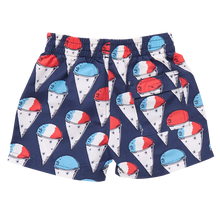 Load image into Gallery viewer, Pink Chicken Navy Snow Cones Swim Trunks
