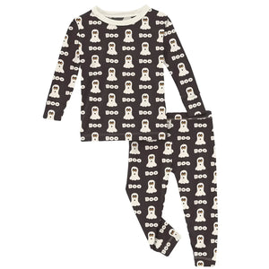 Kickee Pants Long Sleeve Pajama Set- Midnight Boo