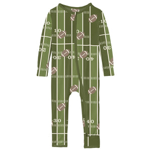 Kickee Pants Covertible Coverall- Pesto Football