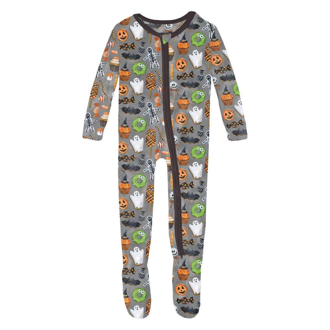 Kickee Pants Footie with 2 Way Zipper- Halloween Treats