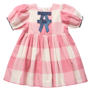 PINK CHICKEN GIRLS HERMIONE DRESS-PINK CHECKS