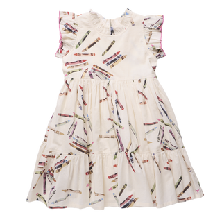 PINK CHICKEN GIRLS JENNIFER DRESS-TOSSED CRAYONS