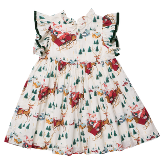 Pink Chicken Girls Jennifer Dress - Santa Sleigh