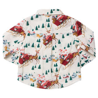 Pink Chicken Boys Jack Shirt - Santa Sleigh