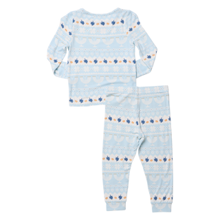 Pink Chicken Kids Bamboo PJ Set - Hanukah Fair Isle