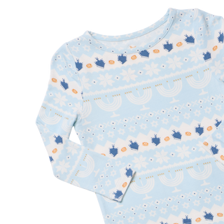 Pink Chicken Kids Bamboo PJ Set - Hanukah Fair Isle