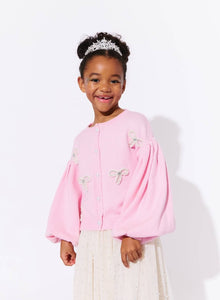 Lola + The Boys Pearl Bow Cardigan